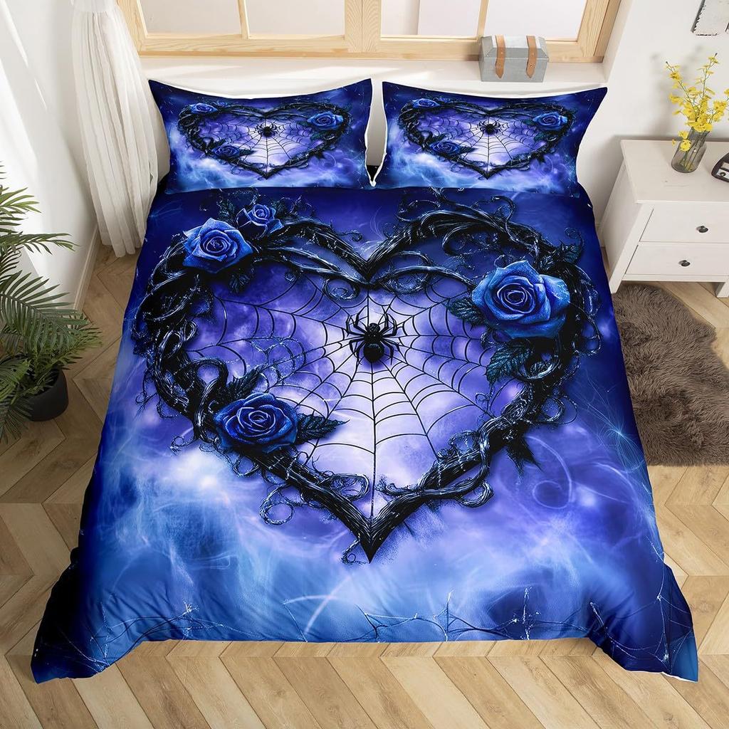 Black and White Floral Down Comforter Set Bedding Set 3-piece Coverlet Set