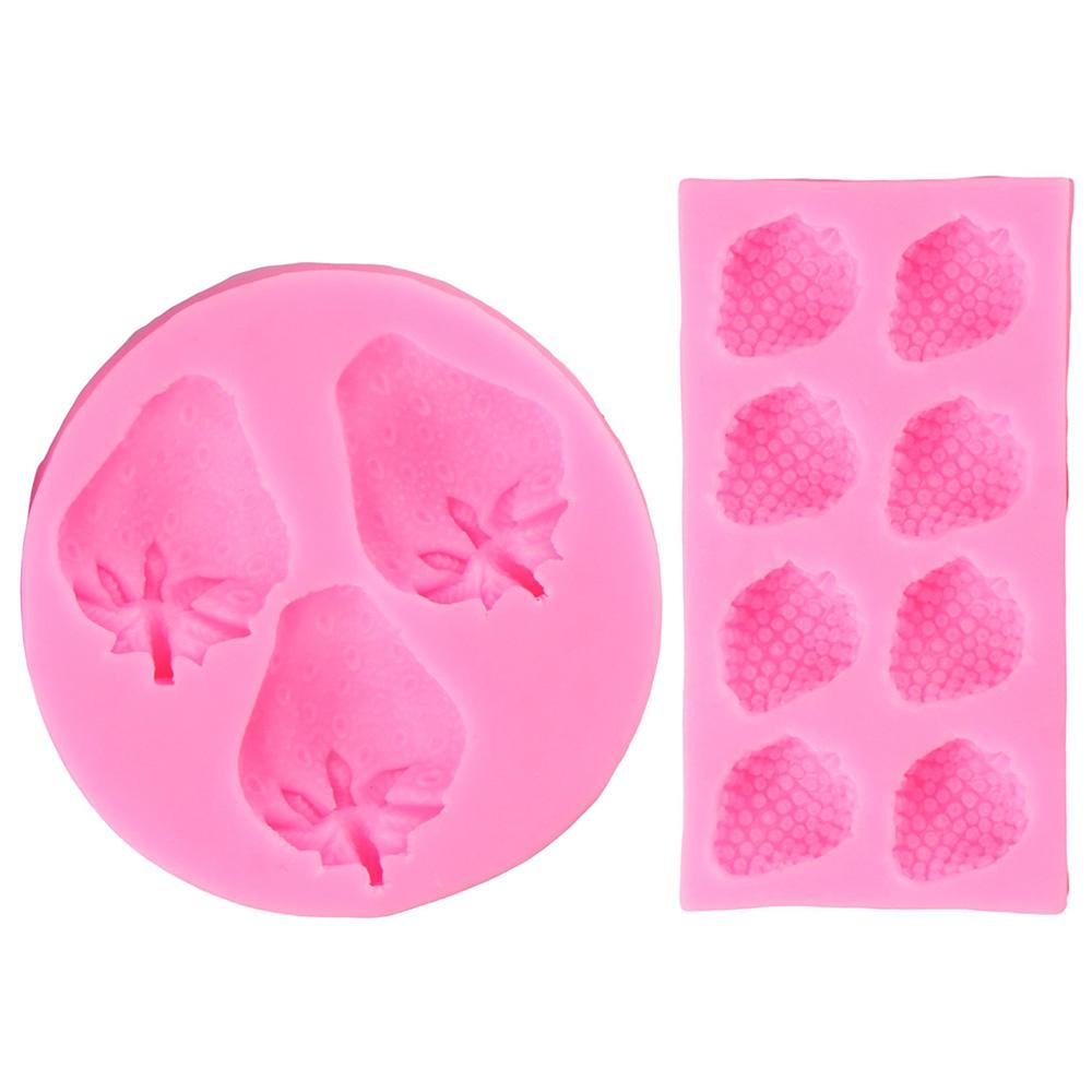 

2PCS Silicone Fondant Mold Rose Red 3D Fruit Shape Mold DIY Pastry Mold for Chocolate