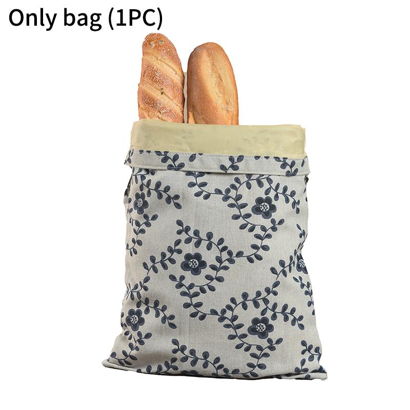 L Zipper Linen Cotton Beeswax Bread Bag Double-Layer with Buckle Reusable Food Storage for Bakery Eco-Friendly Sandwich Wrap