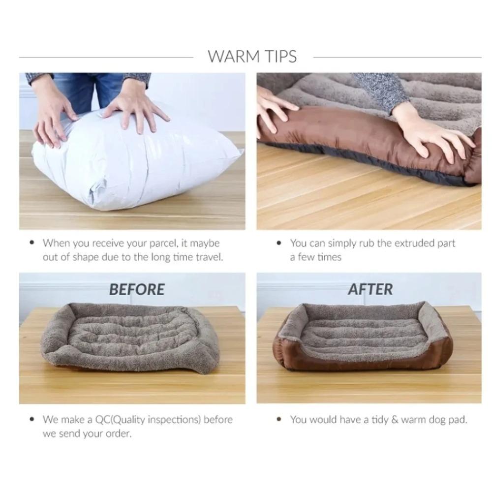 Square Pet Cat Dog Bed Large Cat Kennel Washable Cat Cushion Waterproof Mattress Pet Cushion Medium Large Dogs Pet Supplies
