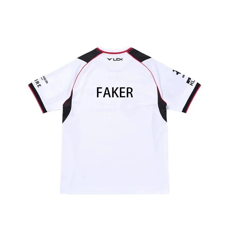 LCK Zone T1 Team Saison 2026 E-Sport Team Uniform Bedrucktes T-Shirt Kurzarm Sport T-Shirt Retro Fans Schnelltrocknend Freizeit T-Shirt