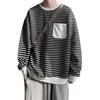 Striped long-sleeved T-shirt 2025 spring and autumn new men's versatile Korean version crew neck sweater bottoming shirt top long-sleeved