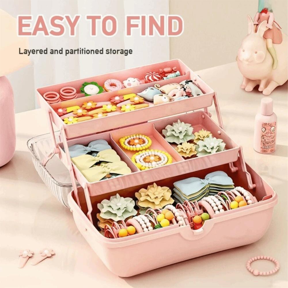Clear Bowknot Rabbit Organizer Practical Display Collection Case  Workspace Storage