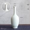 Thin-Walled Translucent White Ceramic Vase, Zen Style, Antique Chinese Plum Blossom Ornament for Living Room Decor.