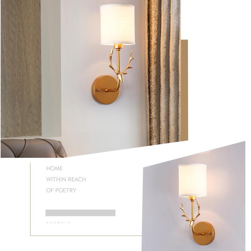 E14 kinkiet tkanina żelazna sztuka galwanizacja poroże kinkiet dla domu hotel sypialnia lampki nocne lampki nocne lampa bożonarodzeniowa