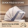 Mosquiteiro Tenda Yurt Dobrável Premium Sem Instalação, Suporte Reforçado de 7 Fios, Altura Aumentada de 150cm, Fechamento Completo, Serve para Camas de 0,9-1,8m para Uso em Quarto de Casa