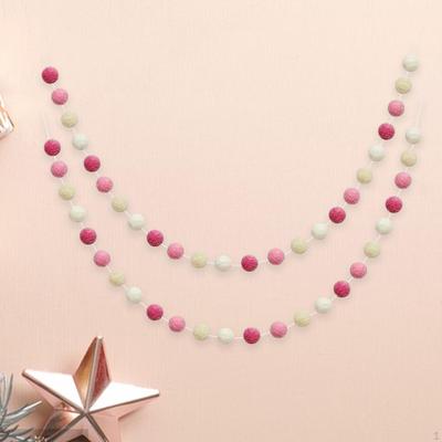 2x Weihnachtskugel-Girlanden Ornamente Büroparty Feiertagsbanner Pom für