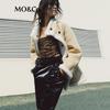 MO&Co. Vintage Nomad Fleece Patchwork Mock Neck Jacket