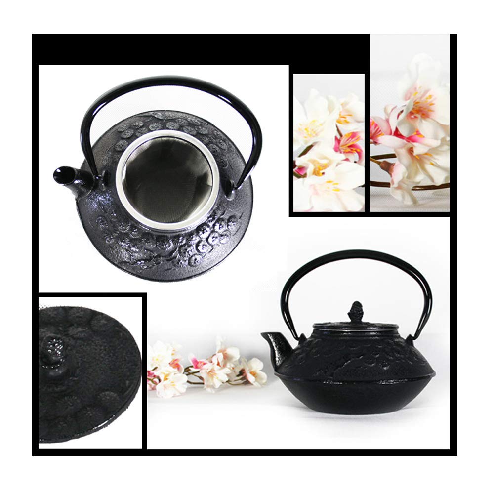 Made In Japan Nanbu Ironware Nanbu Small Iron Kettle Teapot Combined Use Bottle Enamel Finish On the Inside "Matsu" 0.6L