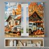Piece Set High Definition Digital Printed Curtainsautumncolorcountrystylehousepumpkinoldtruckhome Decoration Style Curtain Polyester