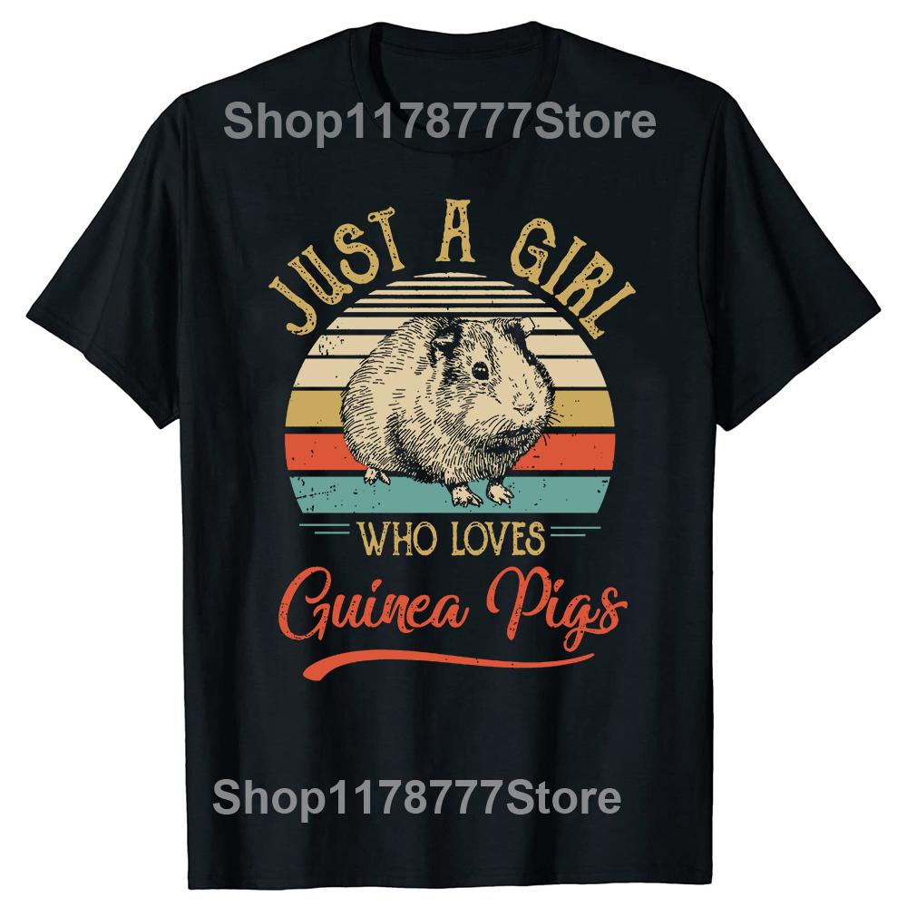 Just A Girl Who Loves Guinea Pigs T Shirt Kawaii Pets Lover Gift Graphic Tshirts Women Men Cartoon Couple Streetwear
