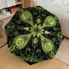 1PC Green Paisley Umbrella-8-Rib Reinforced Portable Folding Travel Suitable for All Seasons Outdoor Daily Use Is an Ideal Choice -K0341