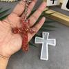 DIY-Silikonform für handgefertigten Schmuck – langlebig, glitzernd rot und schillernd, Epoxidharzguss, Kreuz-Schlüsselanhänger und Kettenanhänger