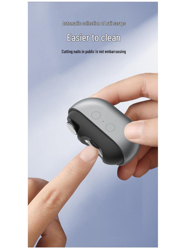Compact 3-in-1 Electric Nail Care Set for Seniors & Kids: Clipper, Grinder, Polisher, Anti-Pinch Design, Portable.