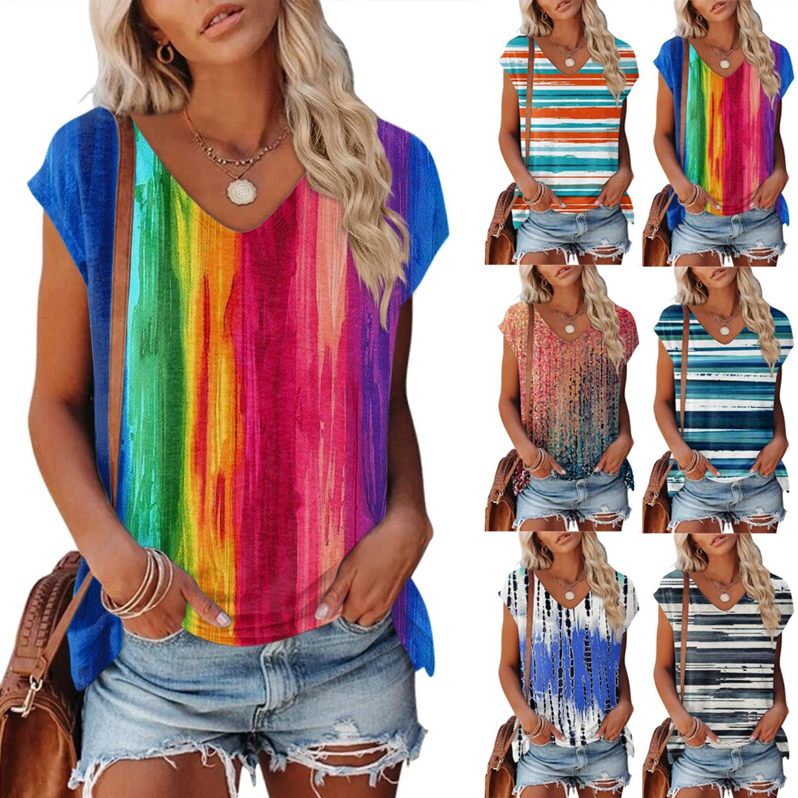 

Женские футболки, женские топы с короткими рукавами, нарядные летние повседневные модные блузки с V-образным вырезом, футболки