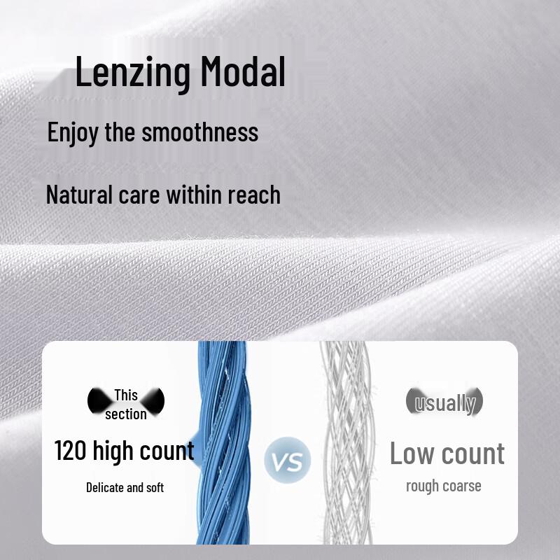 Jing Shu Cotton Men's 120-Count Modal Seamless Antibacterial Boxer Briefs 2-Pack