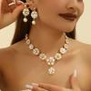 Retro Leaf and Flower Necklace Set – Exaggerated Women's Bridal Jewelry, 2-Piece Wedding Accessories