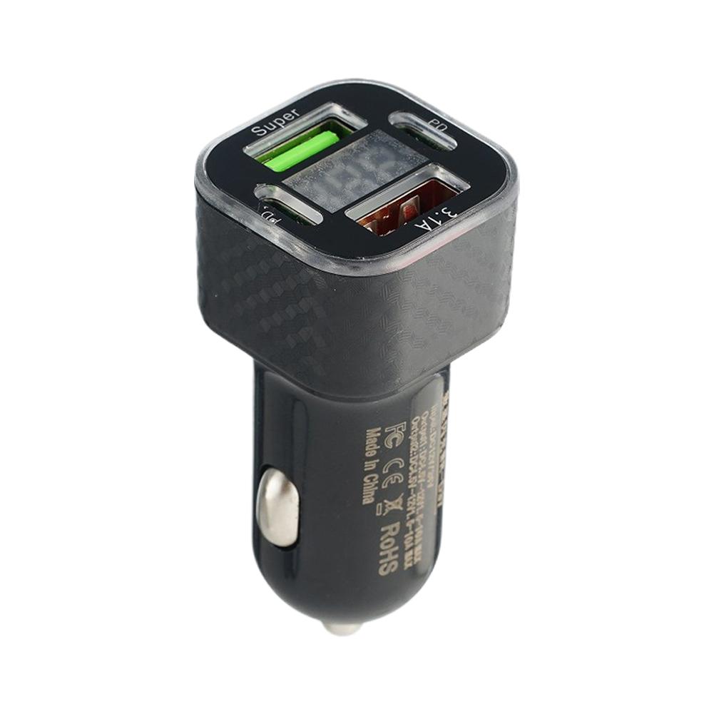 JMG-PD+QC3.0 380W USB C Car Phone Charger Dual PD USB Charger With Voltage Display Super Fast Charge Adapter