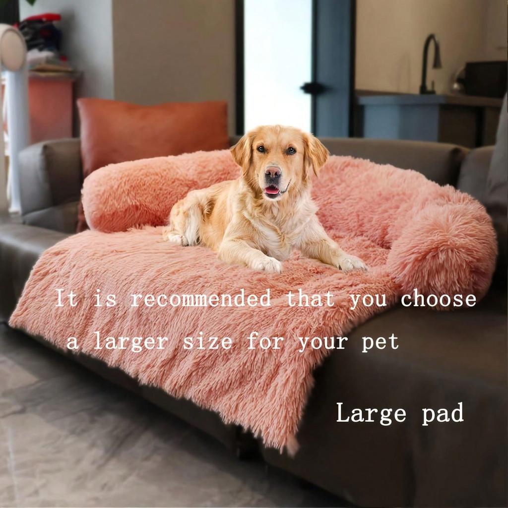1Pc Plush Dog Bed Soft Dog Cushion Dual Purpose All-In-One Kennel Cushion Pet Sleeping Pad Cushion Sofa Protector Washable