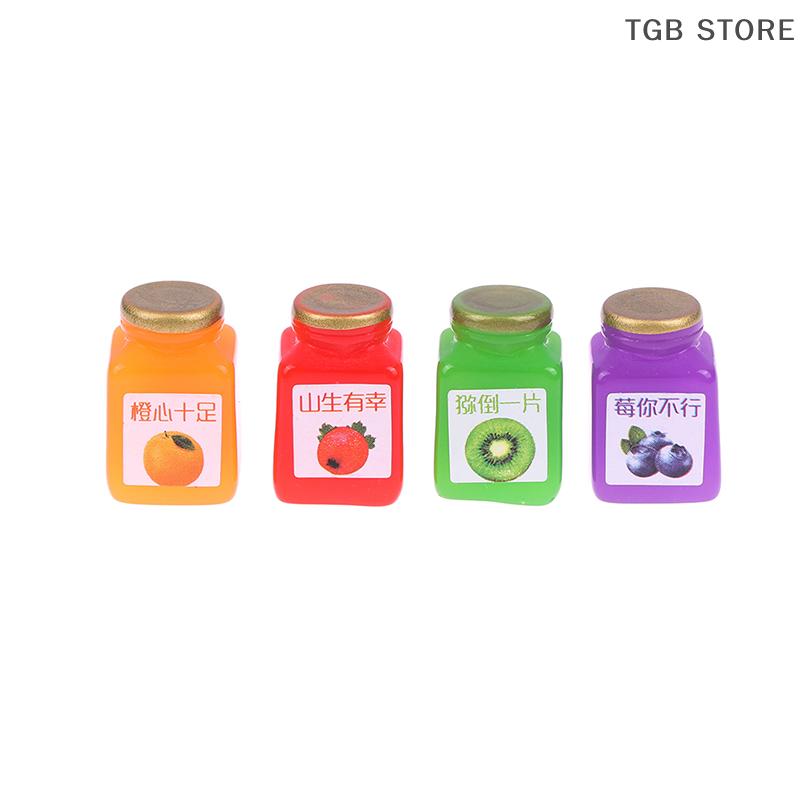 8/10Pcs 1:12 Micro Jam Bottle Simulation Model Dollhouse Miniature Kitchen Decoration Dolls House Accessories Toy