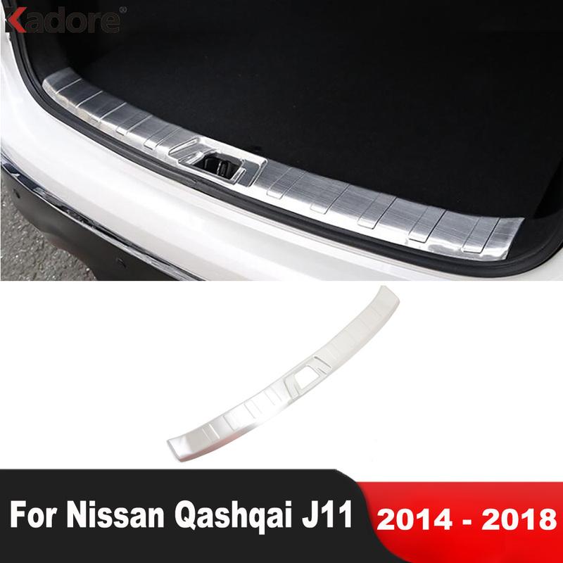 Rear Trunk Bumper Cover Trim For Nissan Qashqai J11 2014-2016 2017 2018 Steel Car Tailgate Door Sill Plate Guard Accessories
