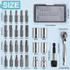 SPEEDWOX Ratchet Driver Includes Socket Slotted Hex Wrenches Flathead and Phillips Offset and Offset Motorcycle Tool Kit 28-Piece Set, 1/4" Bits,