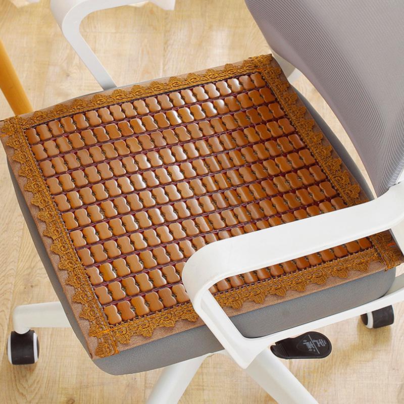 Summer Bamboo Cooling Seat Cushion - Breathable Ice Pad for Office Chair or Car