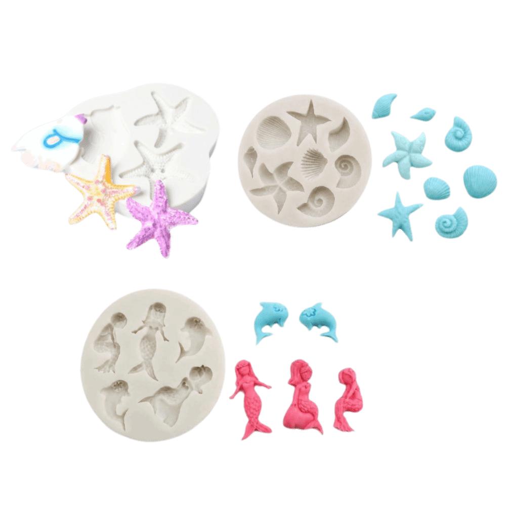 3PCS Heat Resistant Mermaid Tail Silicone Mold Silicone Baking Mold Birthday Cake Decoration
