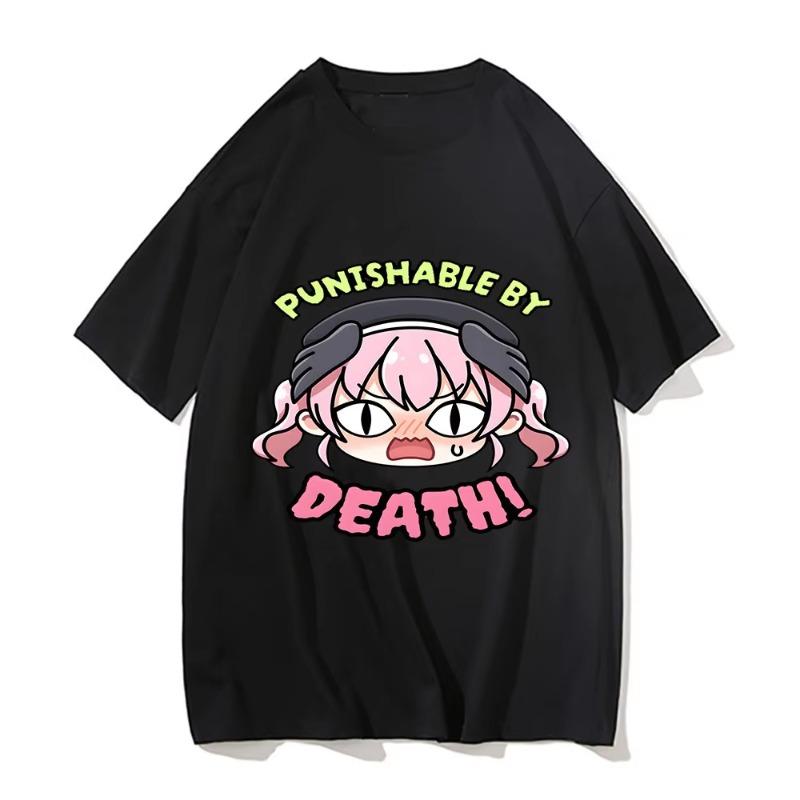 

Blue Archive Punishable By Death Print T Shirt Rap Men s Women s Tshirt Cartoon Oversized Short Sleeve Casual Pure Cotton Tee... S разноцветный