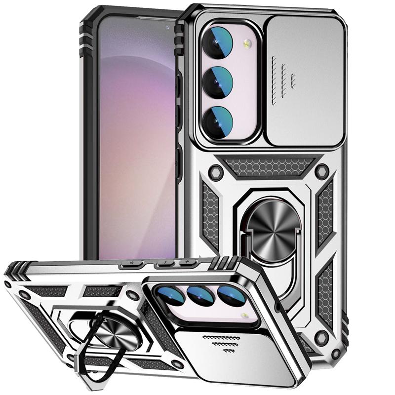 For Samsung Galaxy S23 FE Case Cover Samsung S23 FE Capas Phone Bumper Armor Slide Camera Lens Ring Holder Fundas Samsung S23 FE
