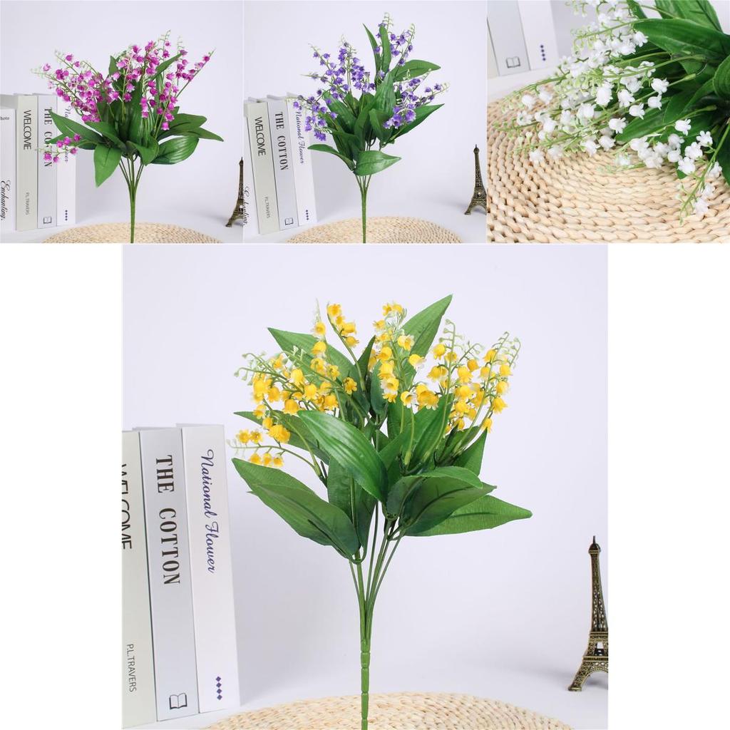High Realistic 7 Branch Lily Of The Valley Fake Flowers For Stylish Home And Event Decor