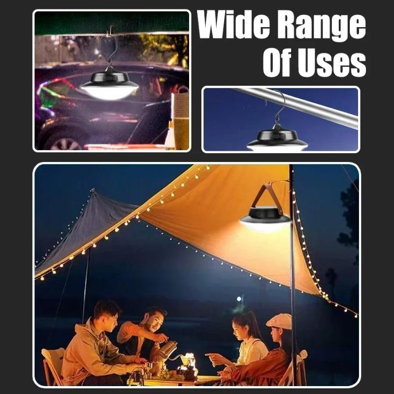 אורות קמפינג LED אווירה חמימה פנס אוהל עם וו סוללה מובנית מנורה נטענת מנורה ניידת חיצונית