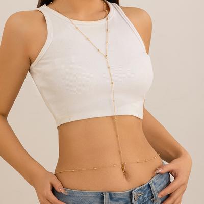 Sexy Babes Strandwind Bikini Brustkette Körperkette Kupferperlenkette Bauchnabel Körperkette