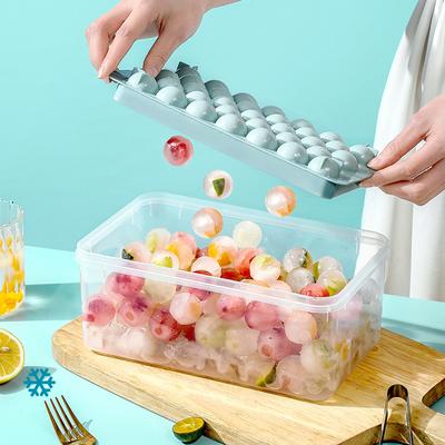 1 Set Ice Cube Mold Freezer Ice Tray With Ice Scoop And Tongs, Easy To Release Ice Cubes Mold With Storage Box  For Refrigerat