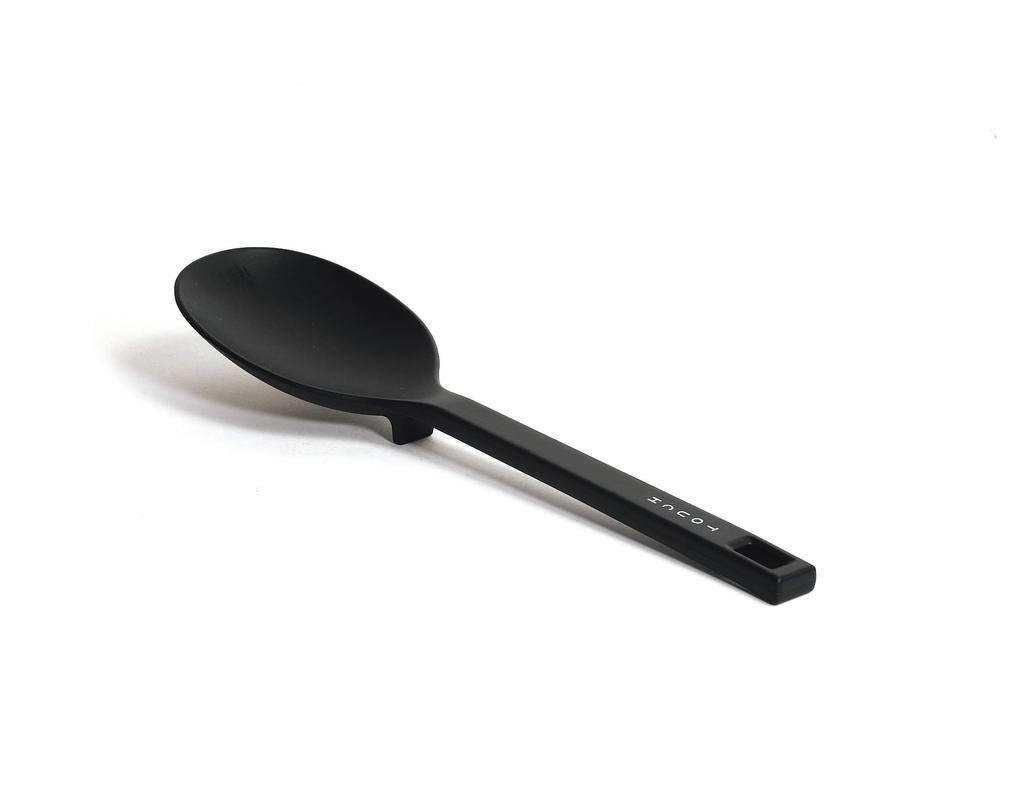 Pearl Metal Round No Dishwasher Heat Resistant up to TOUCH st Spoon, Silicone, Tip, Safe, 230°C, Black, G-5106