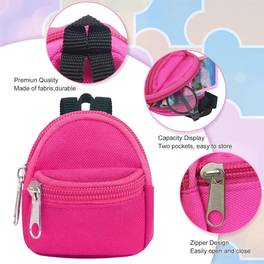 1 Piece Double-Shoulder Zipper Small Coin Purse Keychain Mini Backpack Pendant