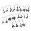 Simple Retro Halloween Earrings: Skull, Bat & Spider Dangle Ornaments - Perfect for Festival Celebrations!