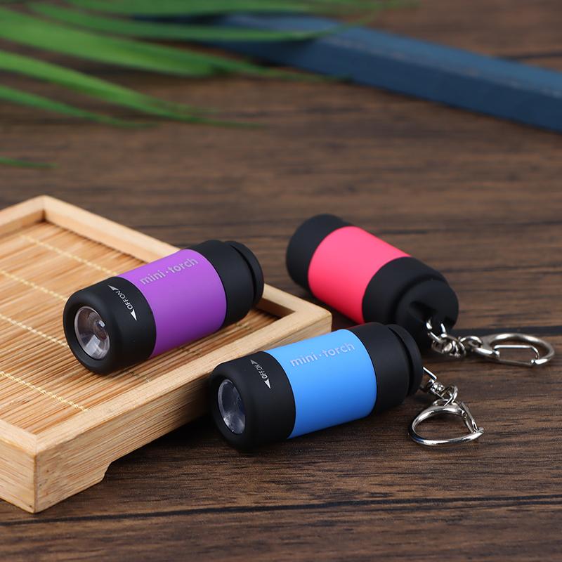 Travel Outdoor Portable Children'S Flashlight Small Keychain Light Usb Charging Flashlight Strong Led