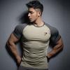 Men's Quick-Dry Color-Block Running T-Shirt - High Elasticity, Short-Sleeve Fitness Top