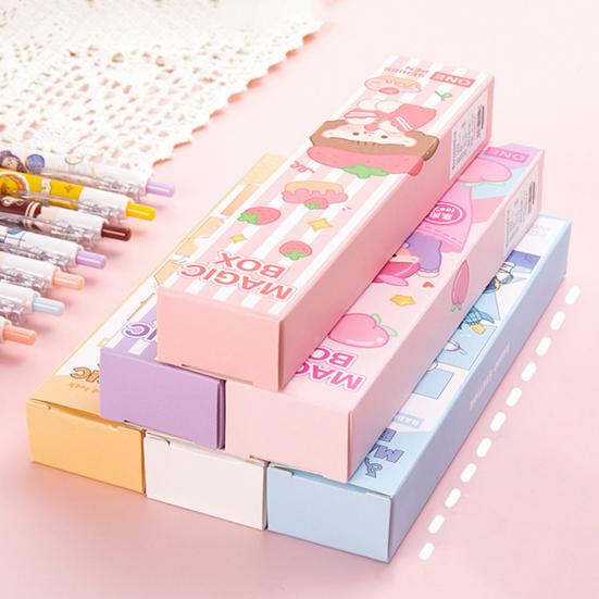 Gel Ink Pen Set with 2 Refills DIY Sticker 0.5MM Fine Point Retractable Pen Quick Drying Smooth Writing Pen School Stationery Student Gift