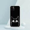 Cute Cartoon Black Cat Luxury Phone Case For iPhone 16 15 14 13 12 11 Pro Max XS X XR SE 7 8 Plus Soft Silicone Clear Cover