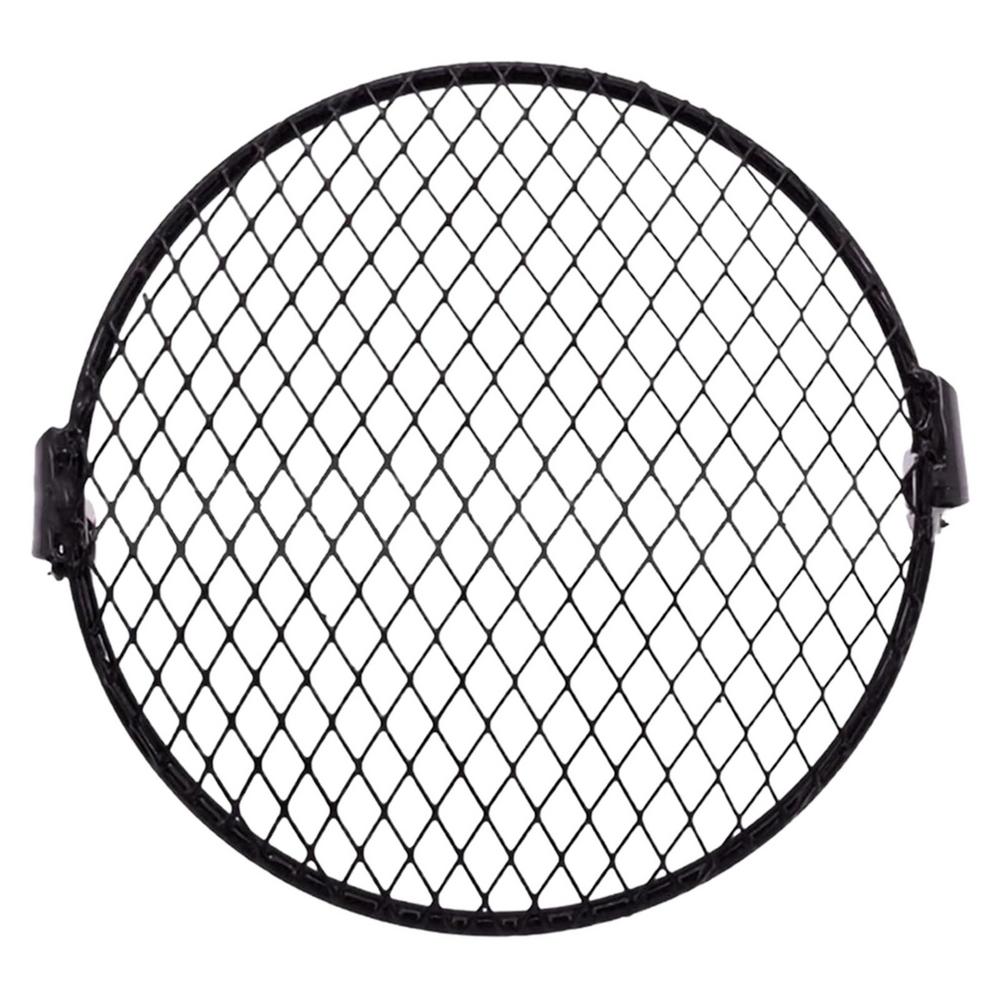 Motorcycle Headlight Grill Retro Mesh Grill Cover Round Motorbike Headlamp Guard Vintage Motorbike Decoration For 6.5Inch LED