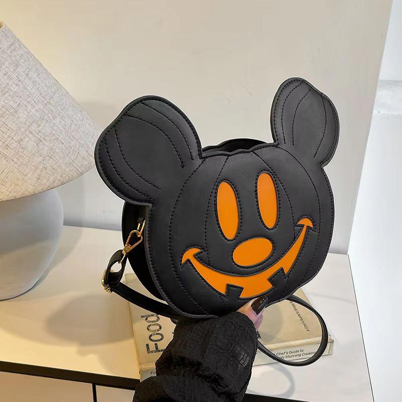In Trick Pumpkin Oval Creative Splicing Animation  Halloween Niche Creativity Pu Zipper Routine Outdoor Leisure Girl Crossbody Bag
