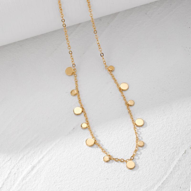Classic Small Round Tassel Pendant Necklaces for Women Ladies High-End Feeling Collarbone Lobster Buckle Necklaces Jewelry Gifts