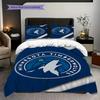 Minnesota Timberwolves Logo Three-piece set(1 * duvet cover + 2 * pillowcase, without core)Soft and comfortable Christmas birthday gift Bedding set