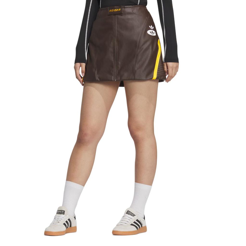 adidas Originale V-Day Racing Kunstleder Einfach Bequem Mode Sport Lässig Rock Damenröcke Braun JM8026