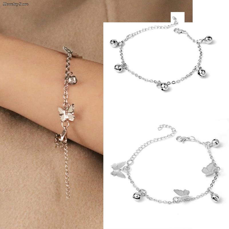 Silver Plated Pretty Nice Butterfly Chain Bracelet Fashion Charm Anklet Wedding Cute Women Lady Party Gift Wholesale