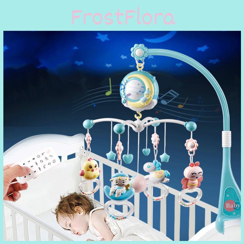 Elegant And High-quality Musical Crib Bed Bell Toy With Rotating Stars And Clouds