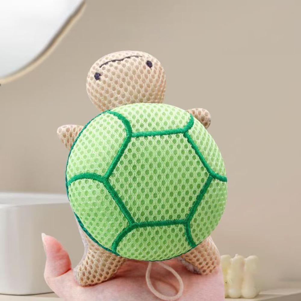 Double-sided Turtle Bath Ball Soft Body Cleaning Mesh Cute Turtle Bath Toy  Bathroom Accessories