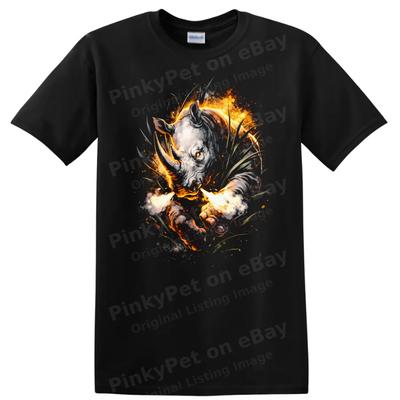 Rhinoceros Graphic T Shirt Fierce Animal Design Wild Nature Tee